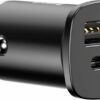 Baseus Square Metal PPS USB + USB Type C 30W QC 4.0 PD 3.0 (CCALL-AS01) car charger black