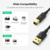 Ugreen US135 USB 2.0 καλώδιο εκτυπωτή USB-A male - USB-B male Μαύρο 2m (20847) - Image 3
