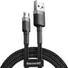 Baseus Cafule Braided USB 2.0 to micro USB Cable Γκρι 1m CAMKLF-BG1