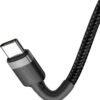 Baseus Cafule Braided USB 2.0 Cable USB-C male - USB-C 60W 3A Γκρι 2m CATKLF-HG1 - Image 3