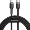 Baseus Cafule Braided USB 2.0 Cable USB-C male - USB-C 60W 3A Γκρι 2m CATKLF-HG1