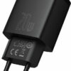 Baseus Φορτιστής με Θύρα USB-A και Θύρα USB-C 20W Power Delivery Quick Charge 3.0 Μαύρος CCXJ-B01