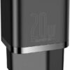 Baseus Φορτιστής Super Si με Θύρα USB-C 20W Power Delivery Μαύρος  CCSUP-B01