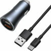Baseus Golden Contactor Pro car charger, 2x USB, 40W + cable USB to USB-C 1m TZCCJD-A0G