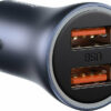 Baseus Golden Contactor Pro car charger, 2x USB, 40W + cable USB to USB-C 1m TZCCJD-A0G - Image 2