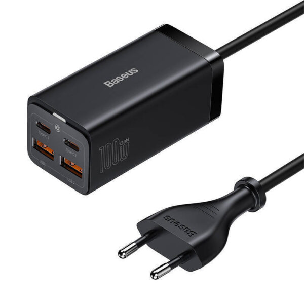 Baseus GaN3 Pro Quick Charger , 2x USB-C, 2x USB, 100W Μαύρο CCGP000101