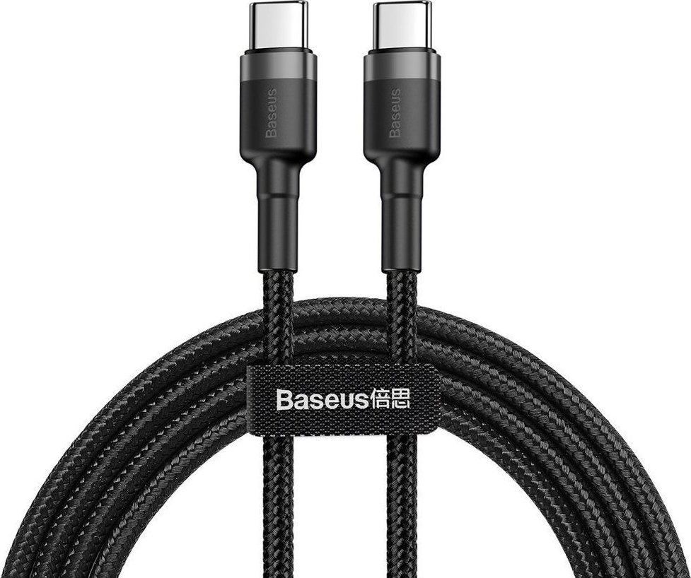 Baseus Cable USB-C Cafule PD 2.0 QC 3.0 60W 1m black-gray CATKLF-GG1